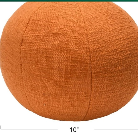 Creative Co-Op Cotton Slub Orb Pillow, 10" L X 10" W X 4" H, Tangerine - Picture 3 of 5